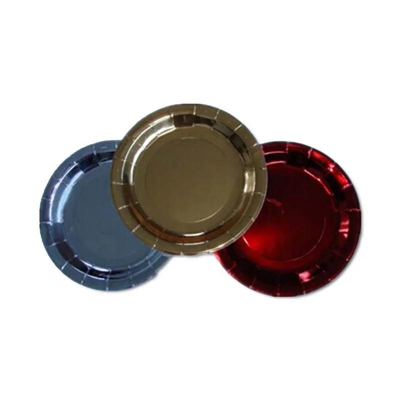 
007 coloful foil film disposable paper dishes and plates 