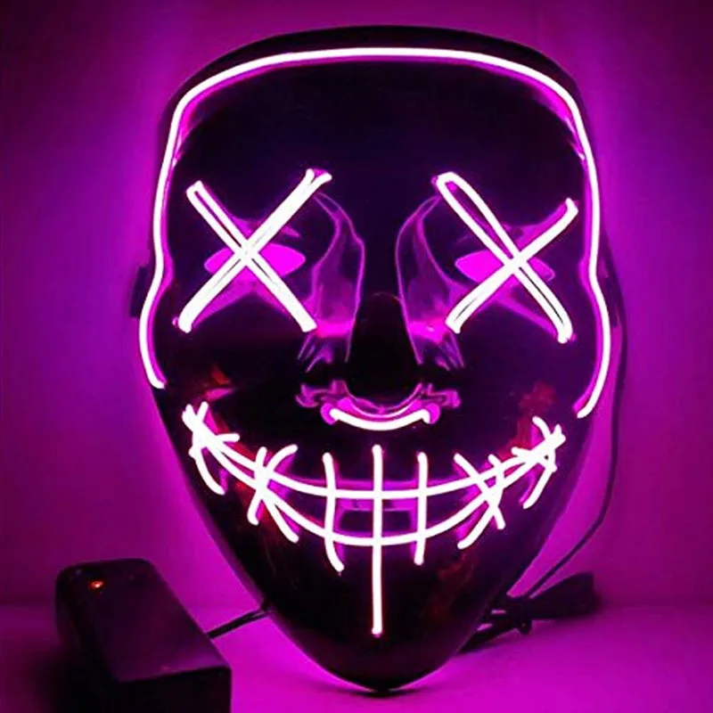
Halloween EL wire mask black background cold light mask led mask 