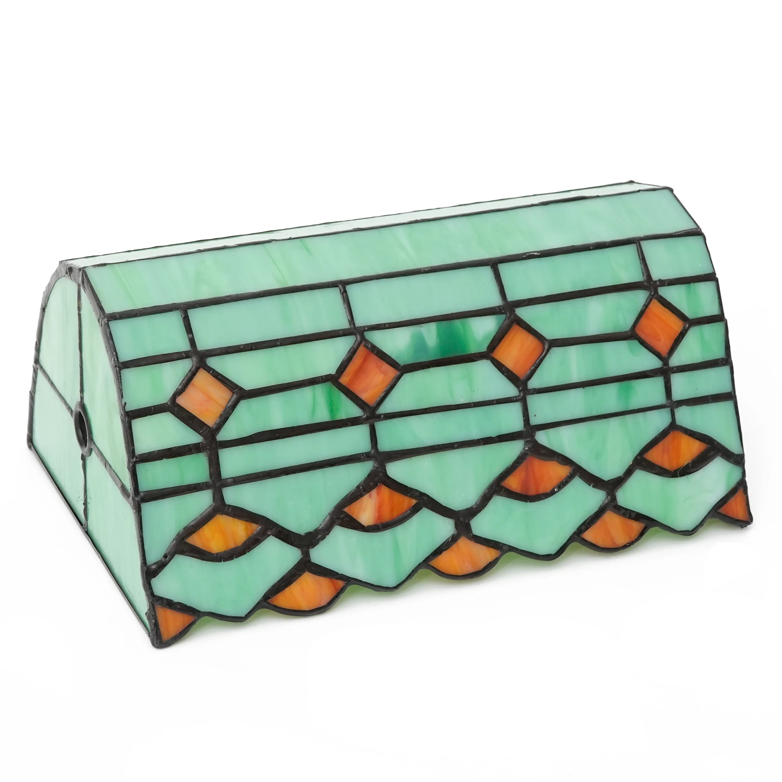 Traditional Chinese-Style Green Glass Lamp Shade Tiffany stained glass Bank Table Light Home Decoration Japanese Design