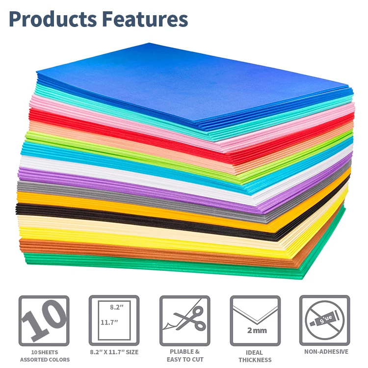 Wholesale 2mm Thickness eva Foam Board Goma EVA Rubber Sheets Craft  Foamy Non Toxic Color EVA Foam Sheets