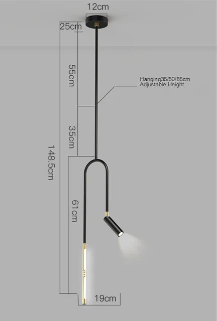 New Design Black Indoor Led Chandelier Contemporary Simple Modern Pendant Lamp