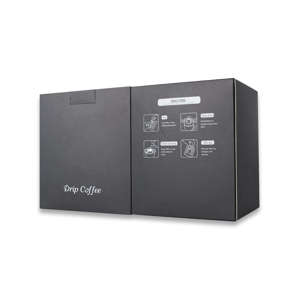 In Stock Black White Brown Kraft Paper Color Drip Coffee Packaging Box Drip Filter Bag Packaging