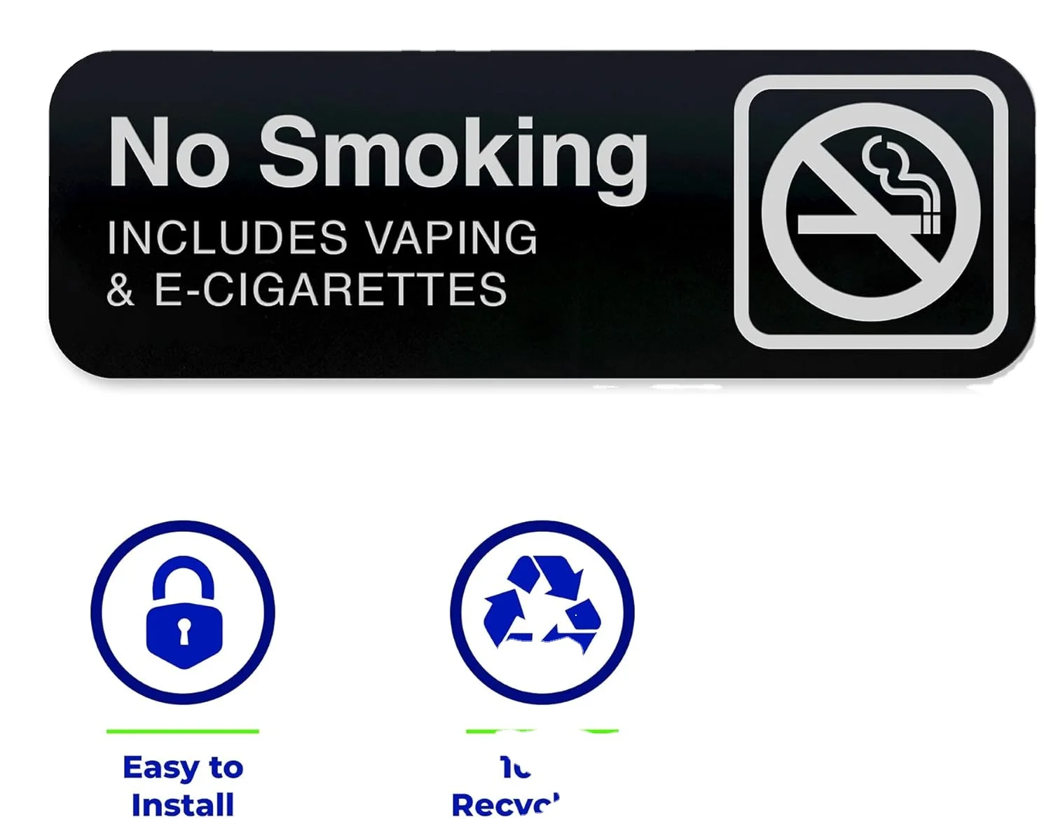 2024 Hot Selling No smoking sign packaging, no smoking, including electronic cigarettes and e-cigarettes, black acrylic sign