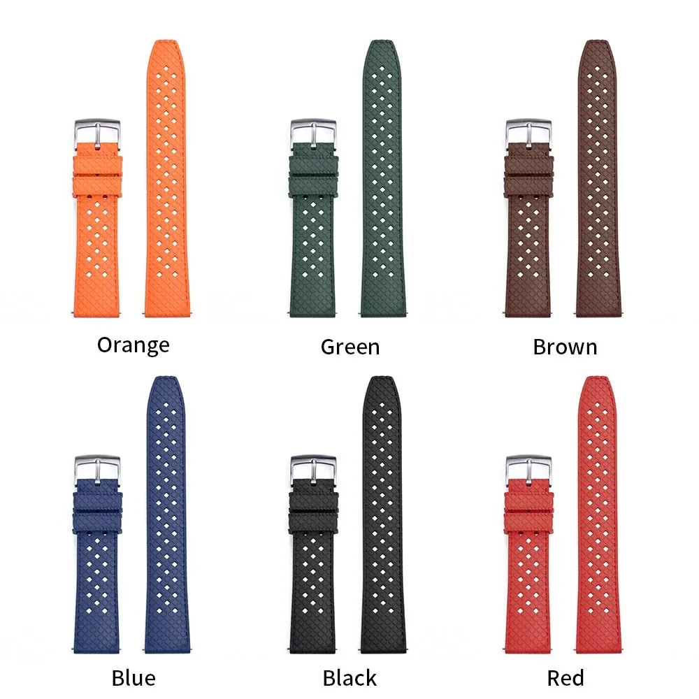 JUELONG Tire Tread Diving Sport FKM Rubber Watch Strap 20 22mm Multicolor Rubber Watch Band