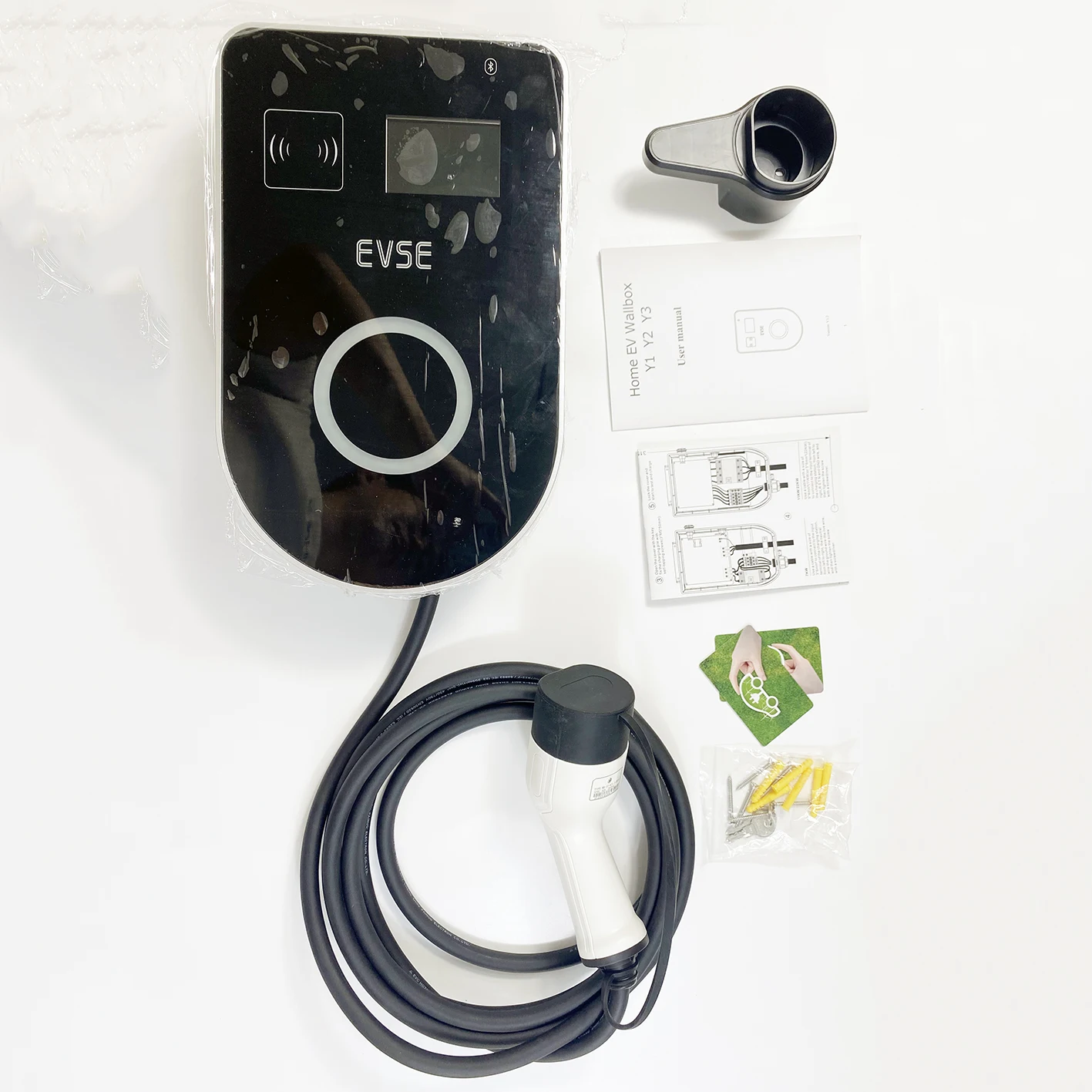 Home use Type 1 wallbox 12kw 48A Single phase wall-mounted IP55 ev charging station with APP