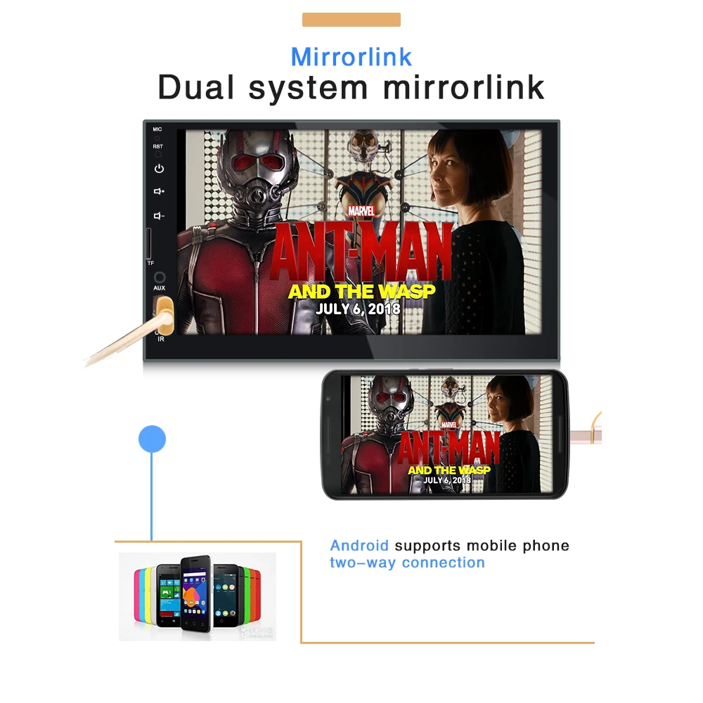 7023D double din car stereo radio video full touch screen 2din 7 inch car mp5 mp3 dvd player double din audio multimedia player