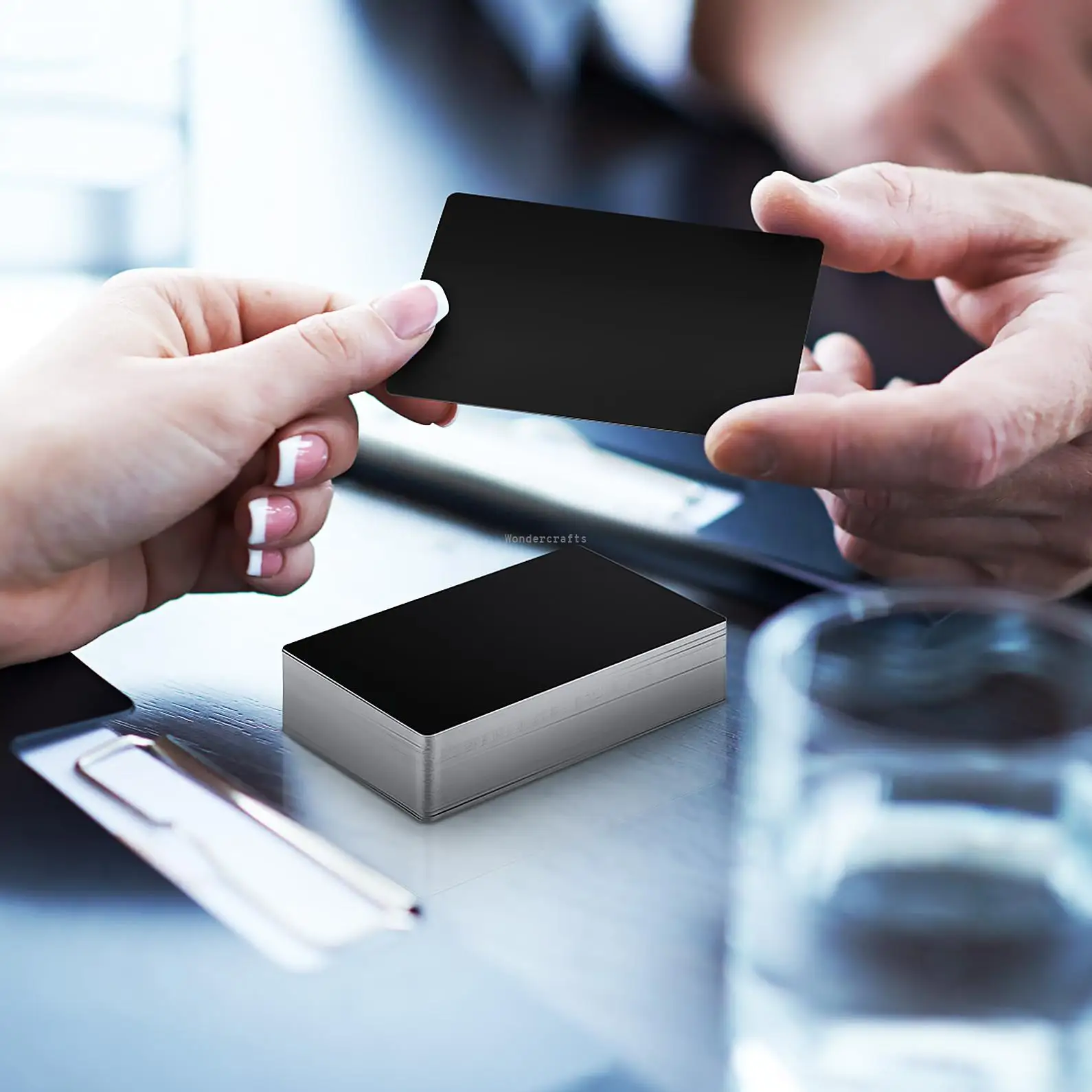 WD Good Quality Factory Directly Custom DIY Engrave Card Presents Metal Aluminum Sheet Laser Marking Business Black Cards