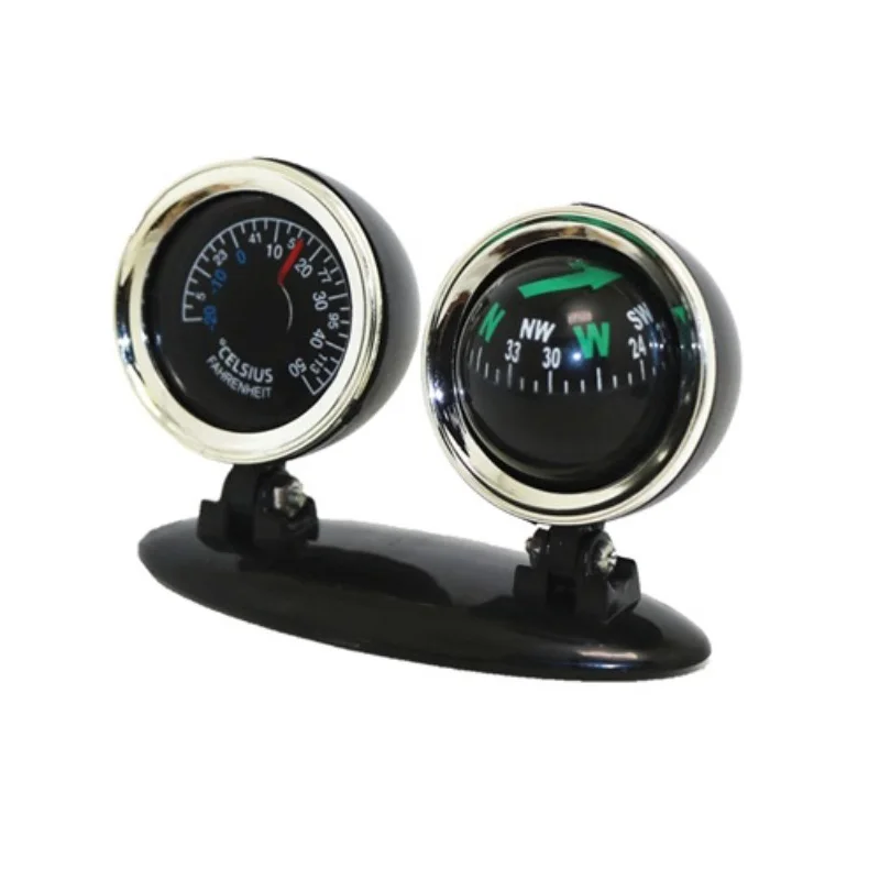 Mini Car Adjustable Compass & Thermometer