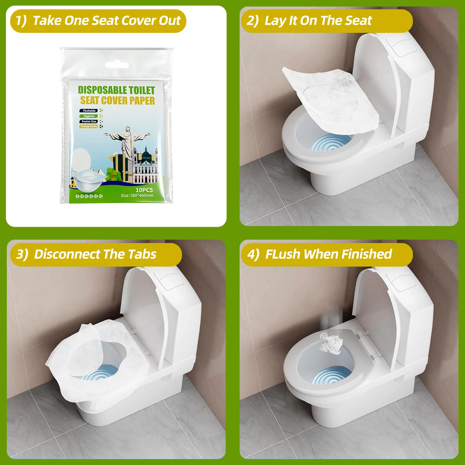 Travel disposable toilet seat cover flushable toilet seat cover disposable toilet seat covers