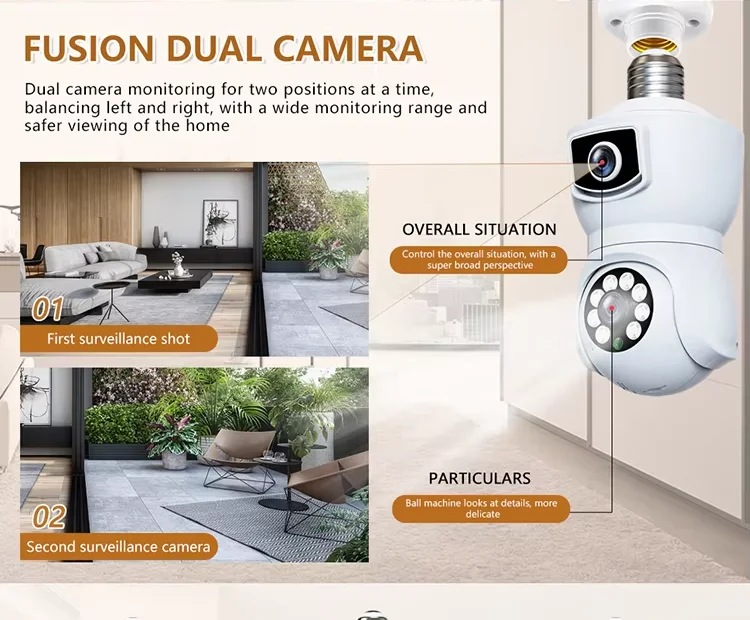 Yi Iot Smart AI Tracking 2 Lens Two-Way Voice Motion Detection Night Vision camera bulb best security camera deals YIIOT