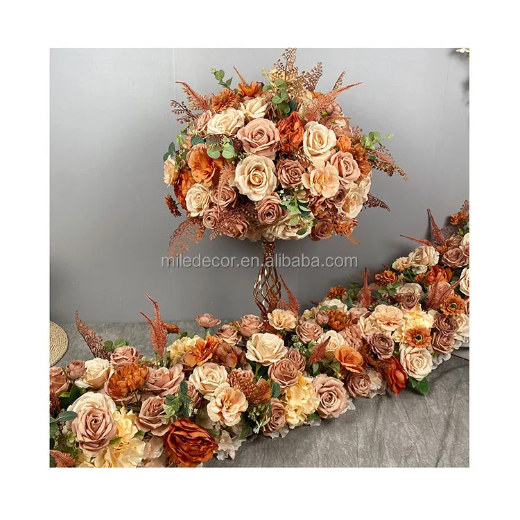 Champagne Color Artificial Flower Ball Wedding Table Centerpiece Flower Ball Arrangements Decoration