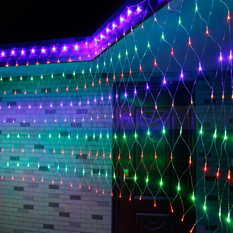3M*2M  LED Fishing Net Mesh String Courtyard Waterproof Flashing Christmas Lights Outdoor fairy Lights
