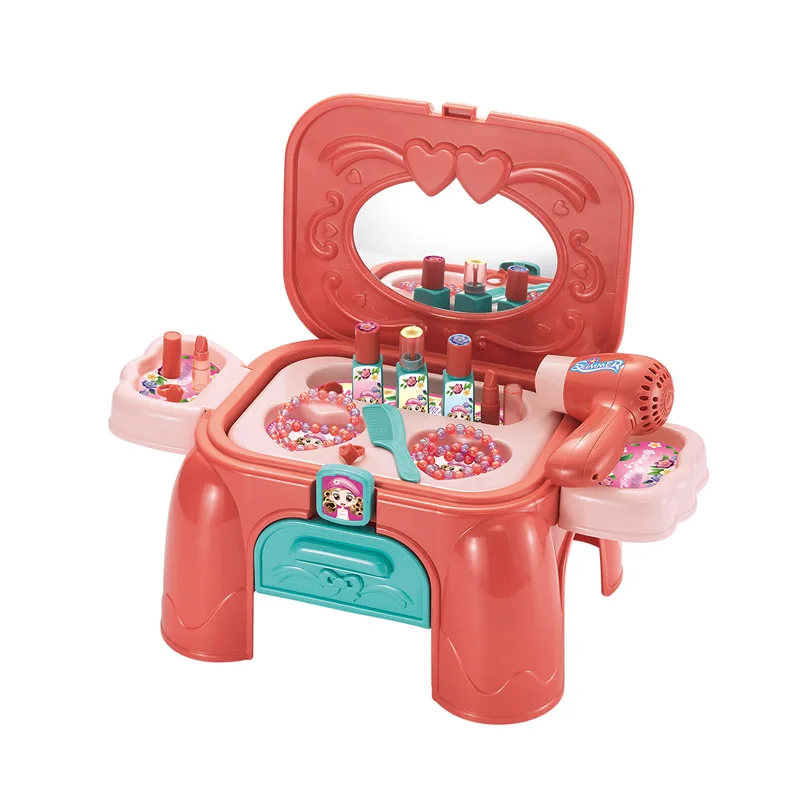 Portable Pretend Play Princess Beauty Toy Girl Dressing Desk Make Up Game Toys