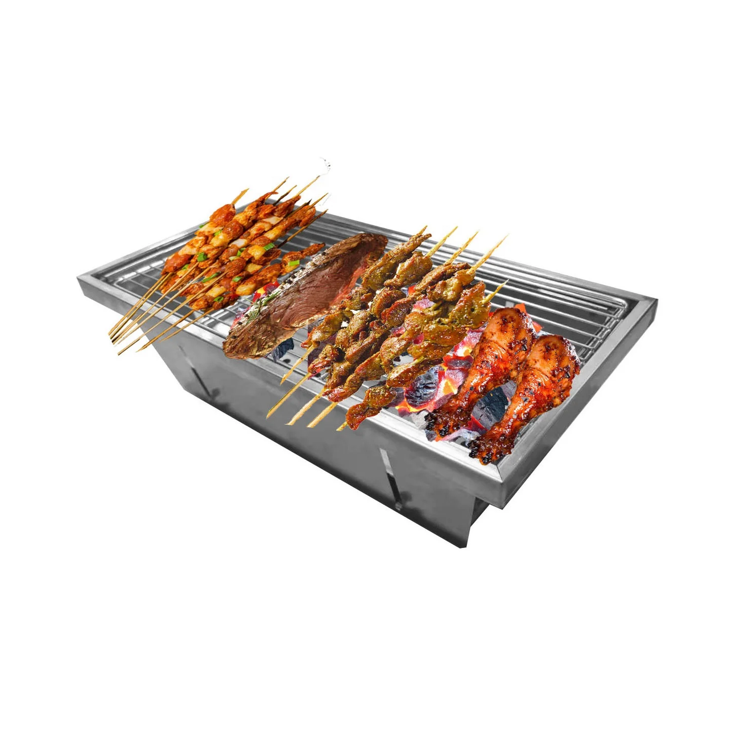 
Hot Selling Outdoor Camping folding SUS 304 material Portable Charcoal Table Folding BBq Grill 