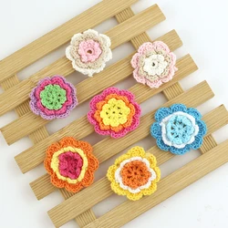 1,8 дюймов Покрывало «Русалочка», ручная вязка с цветочным рисунком хлопковая нить с цветочным принтом из 3 слоев Мотив DIY Одежда повязка на голову, аксессуары для сумок