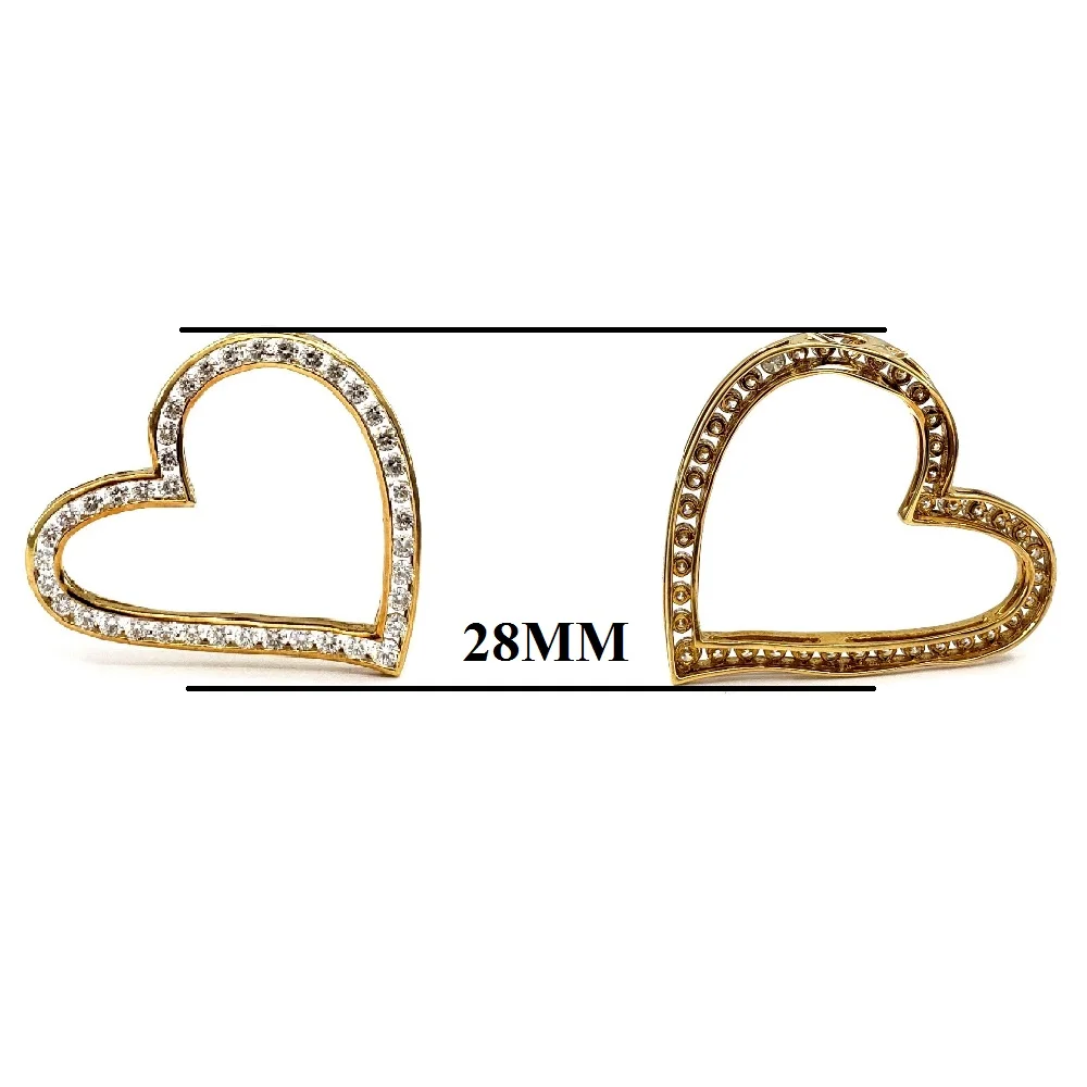 Кок сказочный дизайн персонализировать 18k чистого желтого золота высокое качество ювелирные изделия с бриллиантами в форме сердца очарование кулон для женщин