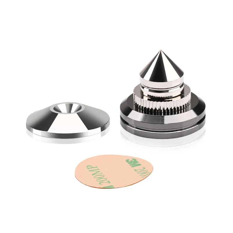 ATAUDIO Oem Odm Hot Selling Audio Solid Stainless Steel Rhodium Plated Speaker Spike Isolation Feet Cd Amplifier Stand