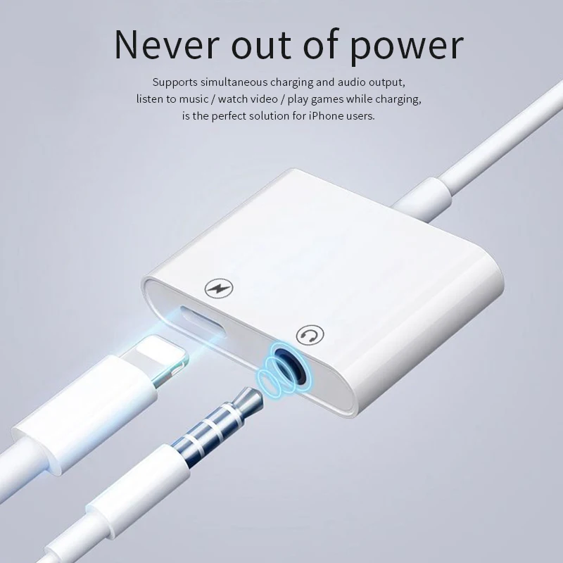 2 In 1 Capsule Double Jack Charging And Music Audio Adapter For Iphone 12 For Ipad