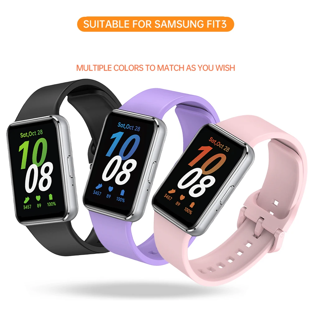 Soft Silicone Replacement Straps Adjustable Sport Wristbands for Samsung Galaxy Fit 3 Sm-R390 Watch Bands