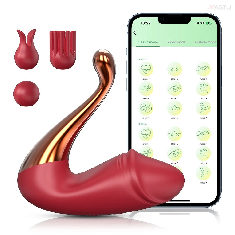 Swan Vibrator APP Control dual Stimulation 10 Vibration Modes Rechargeable Long Distance Control Vibrator for Women