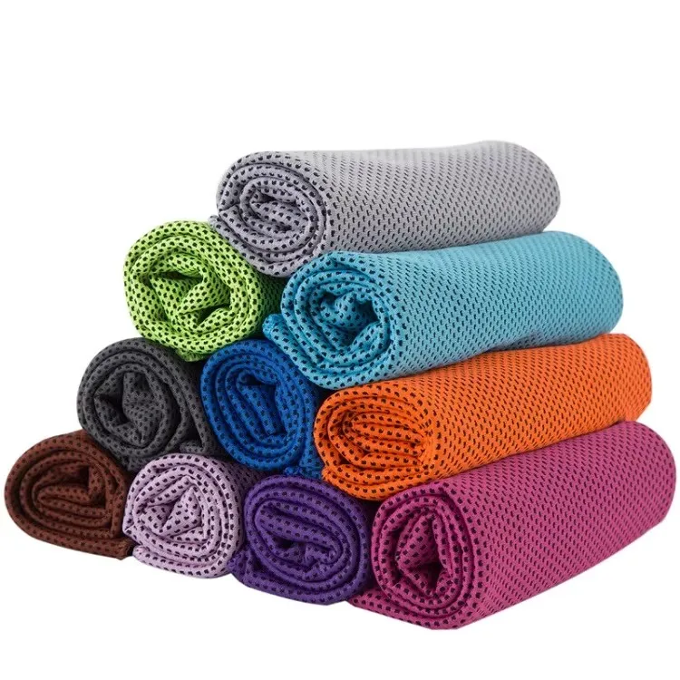 Custom Logo Sports Ice Cooling Towels Gym Sweat Microfiber Sports Cool Towels Sweat Cool Micro Polyester Towel for Neck And Face