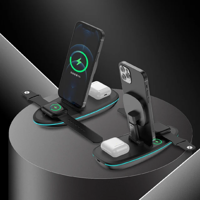 Новинка, многофункциональная беспроводная зарядка для телефона, подставка для смартфона 15 Вт, беспроводное зарядное устройство Qi для устройств Apple