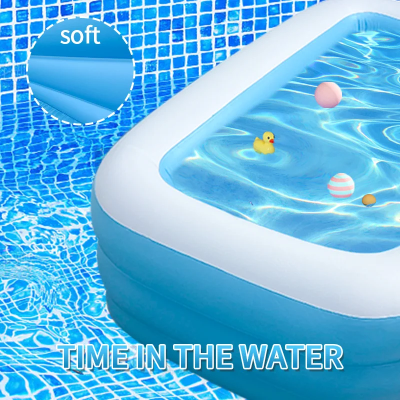 Big Inflatable Folding Outdoor Garden Indoor Above Ground Adult Kids Family Hot Sale 2025 New Light Blue Swim Pool