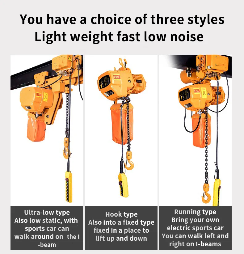 Chain pull lift with hook electric trolley ring chain block electric hoist