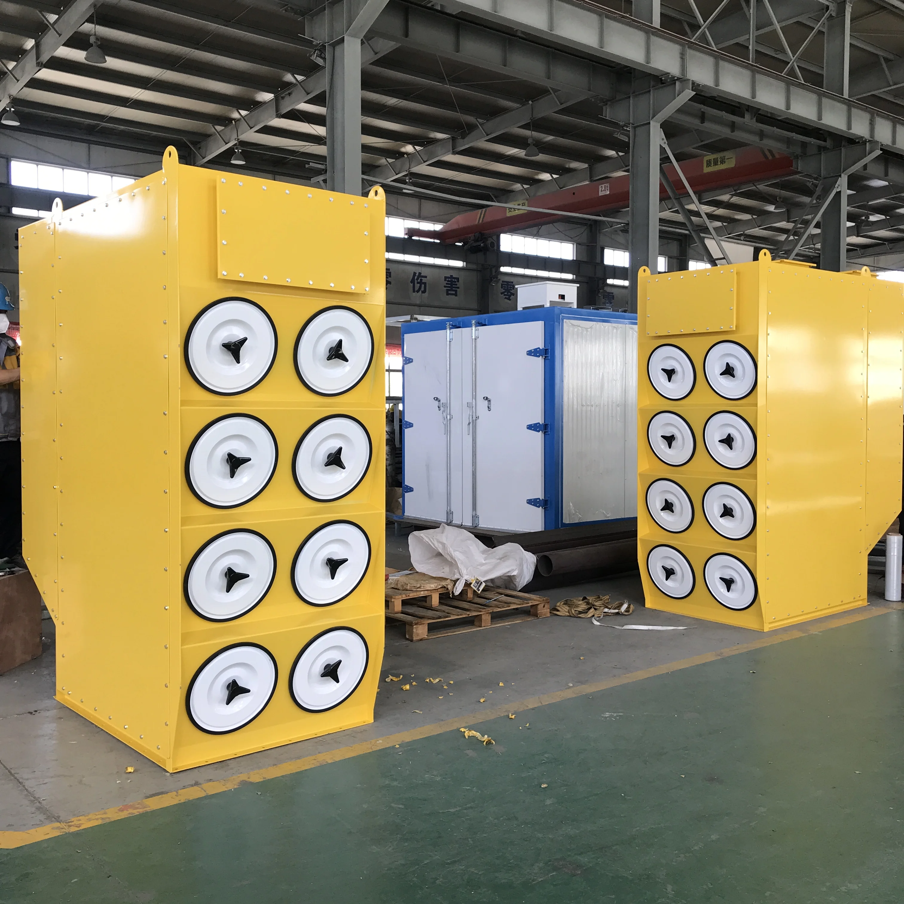 allway brand horizontal hydraulic sawdust wood industrial pulse cartridge filter dust collector