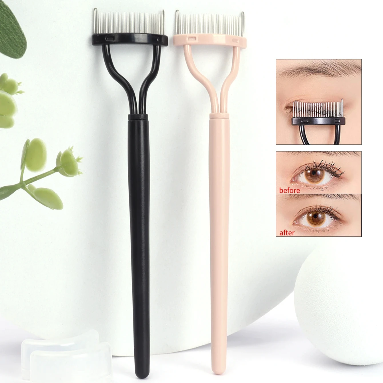 Professional Black Eyelash Comb Brush Metal Teeth Separator and Definer Tool for Mascara