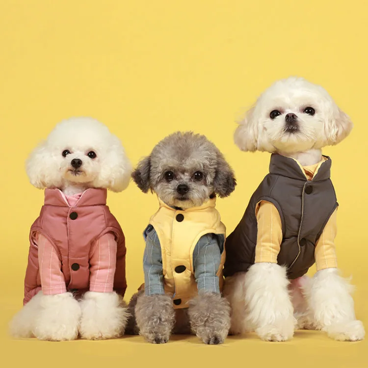 Autumn and winter Japan and Korea  dog clothes cat cotton jacket warm solid vest apparel