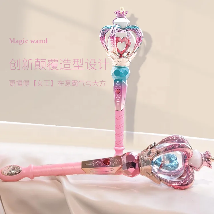 2024 Hot Magic Wand  Fairy Stick Pretend Play With Music Flash Wand Accessories light-up toys for princess birthday gift