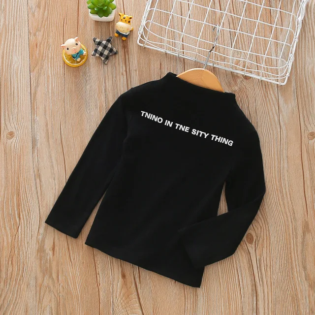 
Wholesale Kids Clothing Girl Children Long Sleeved T-Shirt,Kids Long Half-high collar Shirt 