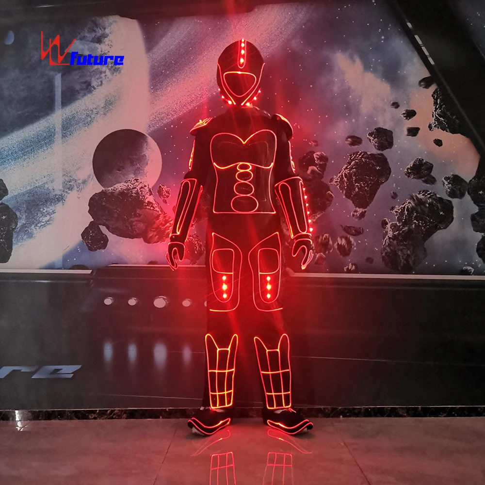 Neon luminous Warrior Costume Armor Halloween dance show Performance Clothes For Unisex