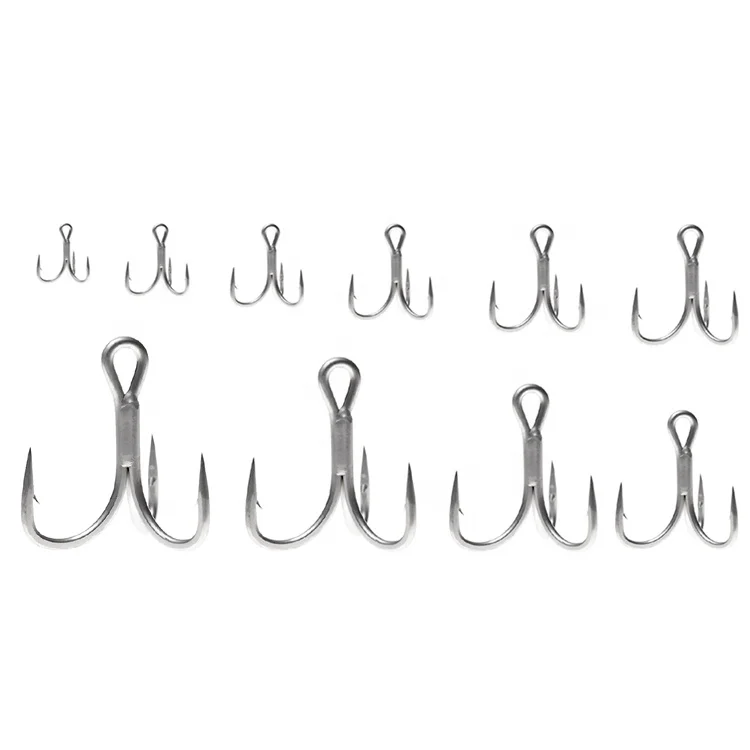 TEASER ST46 1000pcs 3X Barbed three anchor Hard lure hook Saltwater Jigging Stinger hook Assist Treble Fishing Hooks