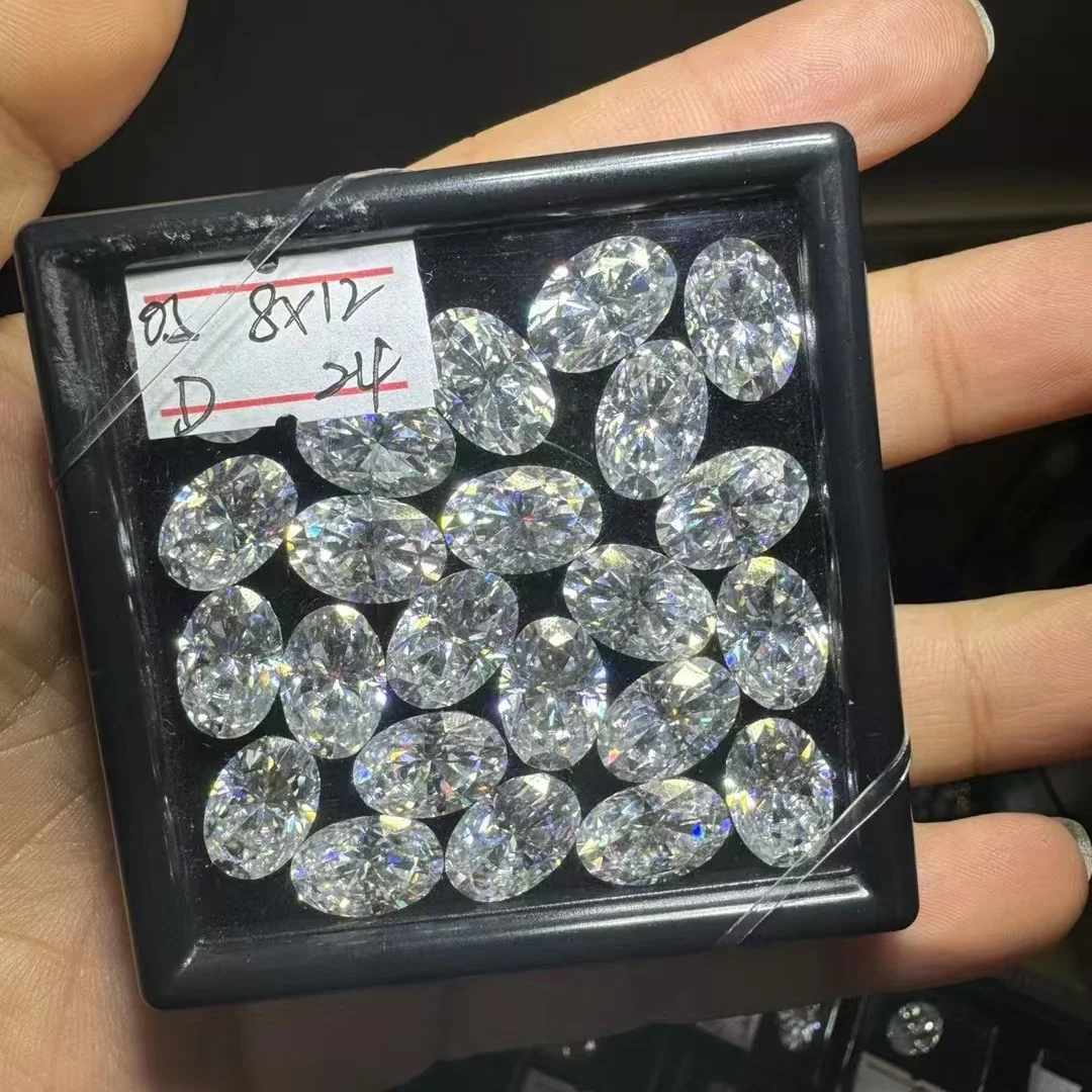 Wuzhou Moissanite рыхлый алмаз 3 карат 8*10 мм овальные камни белый Муассанит