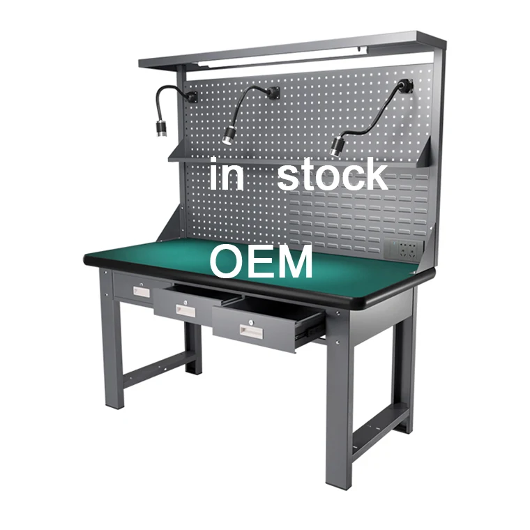 Factory Workshop Tool Cabinet Organizer Metal Workstations Garage Work Bench Adjustable Workshop Computer Repair Workbench