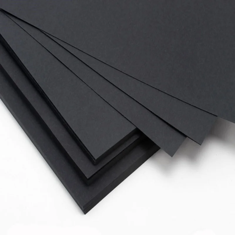 100% Wood Pulp Black Paper Black Liner Paper 400gsm Black Paper Paperboard Printing for Packaging Gift Box from Vietnam