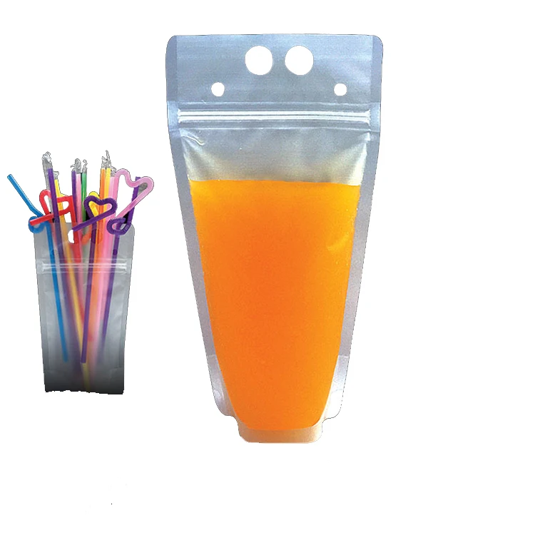Custom ziplock clear bag energy drink beverage high quality bag to take out beverage packaging plastic bag