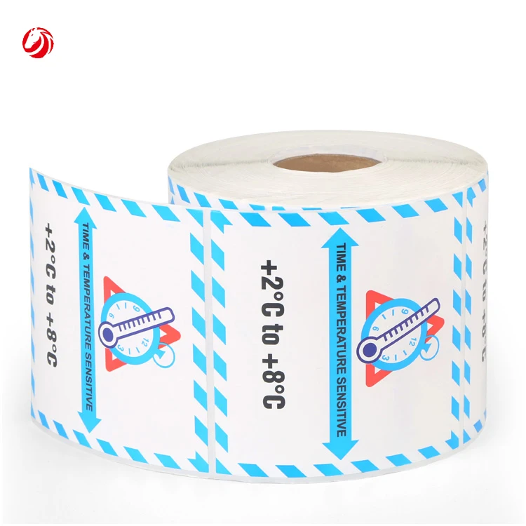 Time & temperature indicator label adhesive warning caution stickers