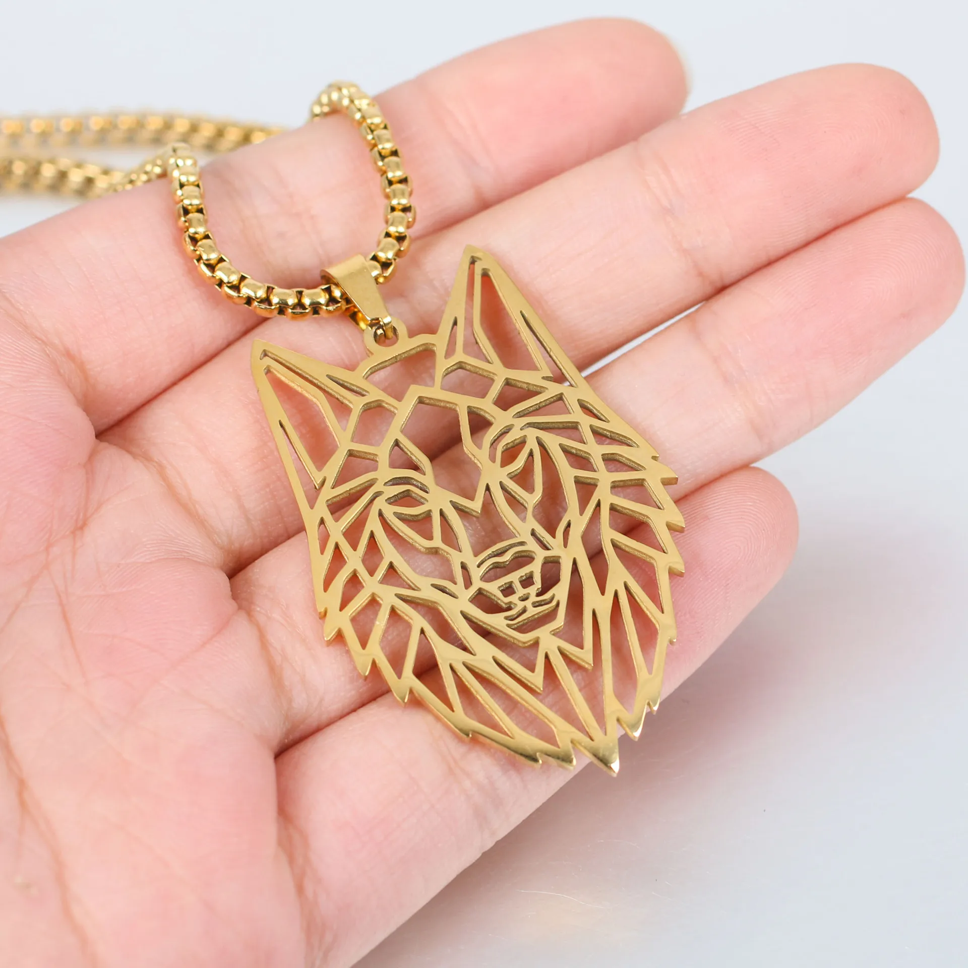 Лидер продаж ожерелье из нержавеющей стали с кулоном в виде волка на заказ для мужчин ювелирные изделия цепочке свитера