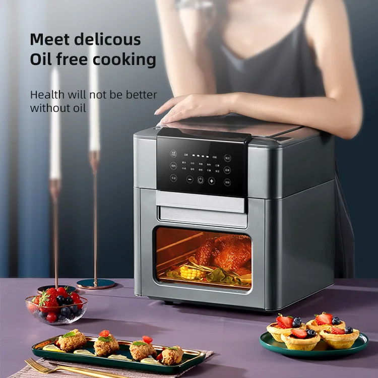 12L 1700W домашней выпечки Многофункциональный аэрофритюрница для приготовления блюд без печь электрическая мощность фритюрницы курица пиццы мини-духовка
