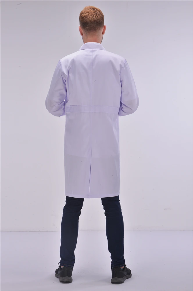 Male design High quality fashionable nursing scrub uniform gown medical white lab coat for man  Luxury Doctor Lab Coat
