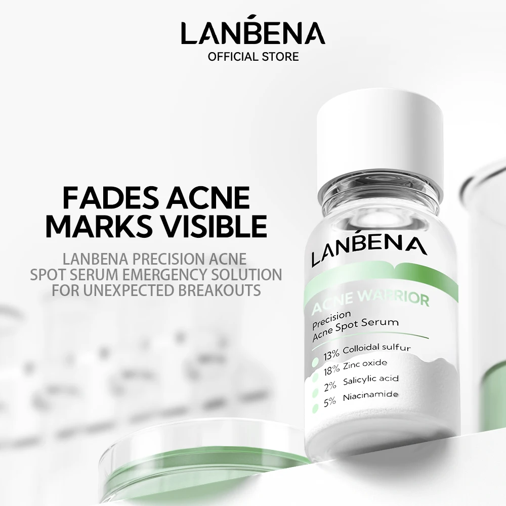 Lanbena Facial anti acne serum Niacinamide + Salicylic Acid Serum,Unscented for All Skin Types, Anti-Acne Unisex-Adult, 10ml