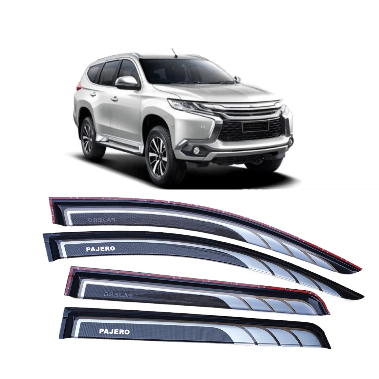 Auto Part Wind Protector Door Visors Two Toned Montero For Mitsubishi Pajero Sport 2009-2014