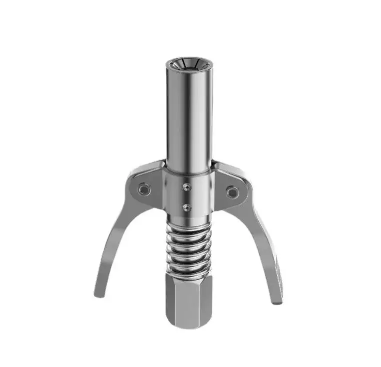 10000 PSI Grease Tool Coupler Heavy-Duty Quick Lock and Release Double Handle Stainless Steel NPTI/8 Leak-Free Grease Tool Tip