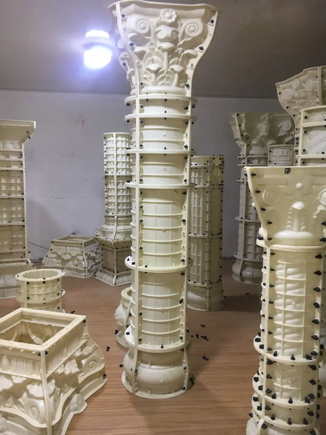 
20cm 9 inches diameter Round Precast Decorative Concrete Roman column pillar plastic mold with smooth surface 