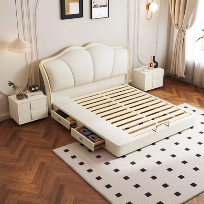 luxury italian upholstered king queen size bed frame queen size bed for space saving furniture