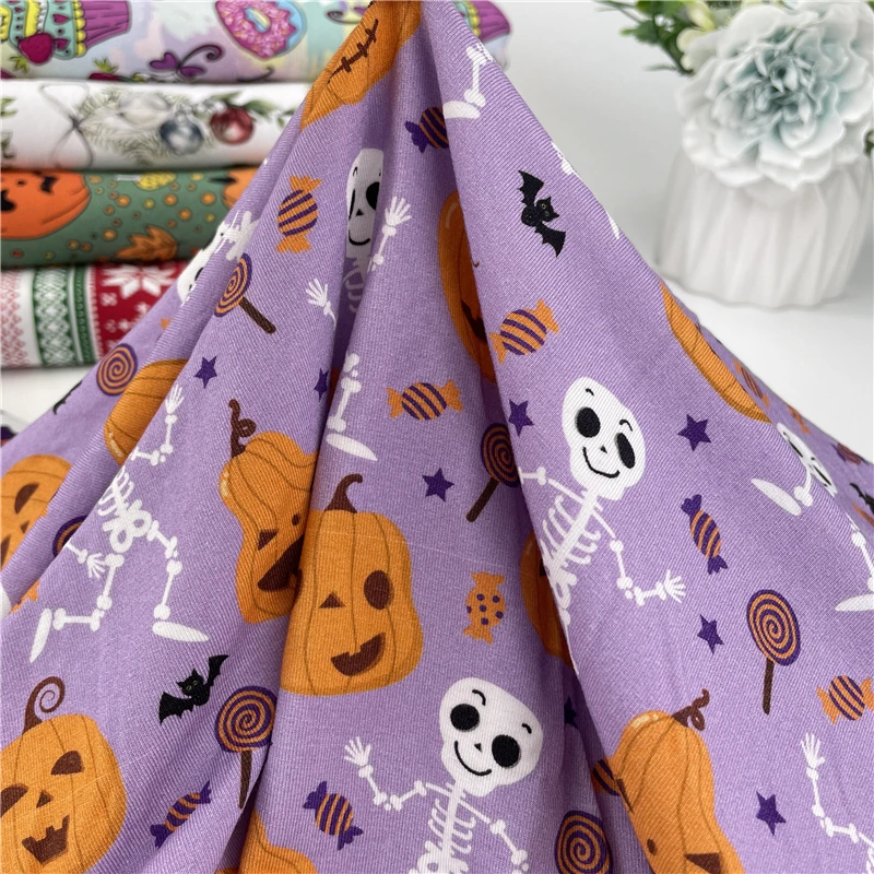 Customized cotton lycra fabric printing 95 cotton 5 lycra 220gsm 250gsm digital print bamboo lycra