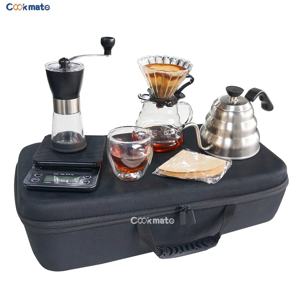 V60 новый дизайн кемпинг кофейный дорожный мешок капельный набор наполнитель 1 л чайник Портативный с фильтром Чайник стеклянная